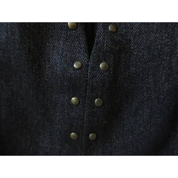 Anne Klein Brown Black Stud Trim Split Neck Sleeveless Stretch Sheath Dress 4 - Picture 4 of 5